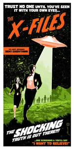 Póster clásico de ciencia ficción película de terror estilo pantalla de seda archivos X arte - Imagen 1 de 1