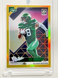 2021 Donruss Optic Elijah Moore The Rookies Gold Prizm Rookie RC /10 - Picture 1 of 2
