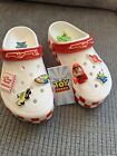 Crocs X Toy Story Pizza Planet Slip On Clog  White Red Size M6 W8 NEW