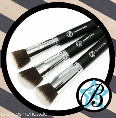 B-e-cosmetics Kosmetik Buffer Foundation-Pinsel Trio, 3pcs + Pinseletui GRATIS - Bild 1 von 3