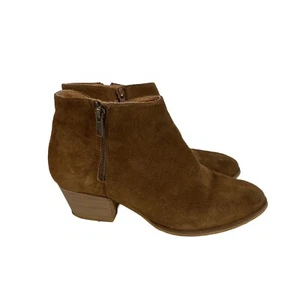 Aldo Women's Brown Suede Side Zip Ankle Booties Sz 8 - Picture 1 of 8