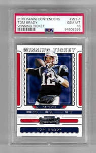 2019 CONTENDERS WINNING TICKET FOOTBALL CARD #WT-1 TOM BRADY PSA 10 NFL PATRIOTS - Picture 1 of 5
