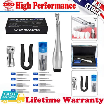 ELABPAL Dental Torque Wrench Universal Implant Wrench Contra Angle 16 Drivers Wrench USA
