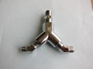 Lowrider Hydraulics 1/2" Y & 1/2" str & 45˚ elbows kit, steel, Hvy duty, chrome - Imagen 1 de 4