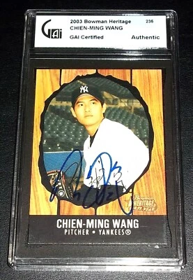 GAI Rc Chien Ming Wang Auto 2003 Bowman Heritage 1st Yr Rookie Signed Autograph - Image 1 of 4