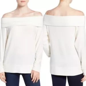 CUPCAKES CASHMERE Damen Brooklyn Schulterfrei Pullover Gr. XS Weiß 74-9 - Bild 1 von 12