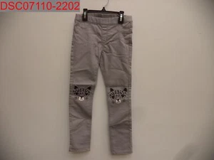 NWOT - H & M Girls' Grey Leopard Print Knee Faux Pockets Treggings, Size 6-7 - Picture 1 of 8