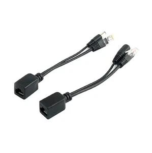 1 Pair POE Cable Passive Power Over Ethernet Adapter Cable Splitter For IP Camea - Afbeelding 1 van 12