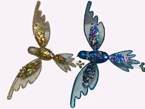 Hummingbird Christmas Ornaments Glitter Sparkle Clip-ons - Picture 1 of 8