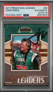 2011 Press Pass #65 John Force Signed Card Autograph W/16X PSA 10 Auto NHRA GOAT - Picture 1 of 2