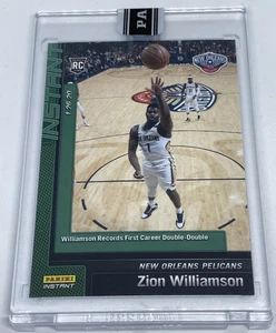 2019 20 ZION WILLIAMSON RECORDS 1ST DOUBLE DOUBLE #9/10 Panini Green Instant RC - Picture 1 of 3