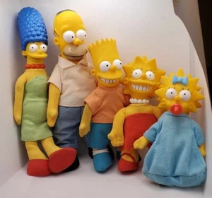 1990 - The Simpsons Burger King komplettes Plüsch 5 Puppen Set - Homer Marge Bart Lisa - Bild 1 von 13