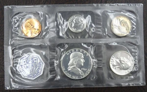 1961 US Mint Proof Set 5 Coins 90% Silver Cello Flat Pack NO ENVELOPE - Picture 1 of 4