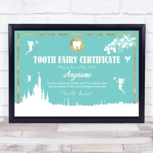 Hada de los dientes excelente cuidado azulada certificado personalizado impresión de premio - Imagen 1 de 1