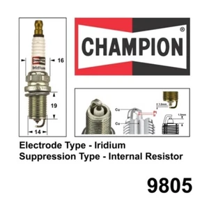 2x New CHAMPION Performance Driven Quality Iridium Spark Plug For Chrysler #9805 - Picture 1 of 6
