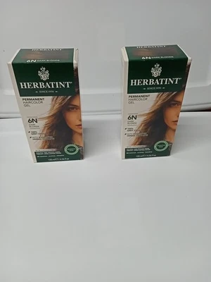 Kit de gel permanente para color de cabello Herbatint 6N rubio oscuro 2 aplicaciones por caja Foto 1 de 4