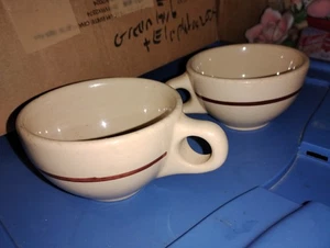 Juego de 2 tazas de café bronceadas vintage Buffalo China Restaurant Ware - Imagen 1 de 1