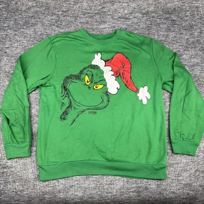 Dr. Seuss 'The Grinch' Green Long-Sleeve T-Shirt- Size Large (42/44) - Image 1 of 4