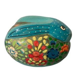 Hase Kaninchen Schmuckschatulle handbemalt lackiert Pappmaché - Bild 1 von 10