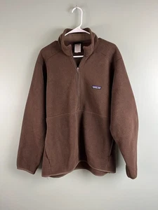 Vintage y2k Patagonia Synchilla Mens Large Brown 1/2 Zip Fleece Pullover Hiking - Picture 1 of 8