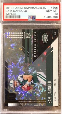 2018 Panini Unparalleled Sam Darnold RC Impact /75 PSA 10 - Image 1 of 2