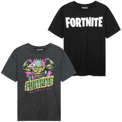 Fortnite Boys 2 Pack T-Shirt Crew Neck Short Sleeve Breathable T Shirt Tee Top
