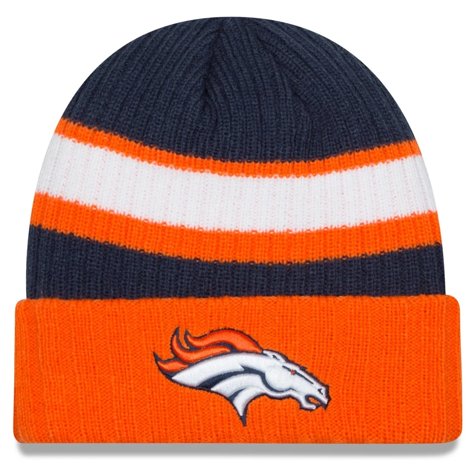 Denver Broncos New Era Rib Start Sombrero Tejido con Puños - Azul Marino Nuevo Foto 1 de 1