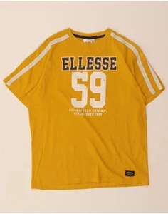 ELLESSE Mens Graphic T-Shirt Top Medium Yellow Cotton CL03 - Picture 1 of 3