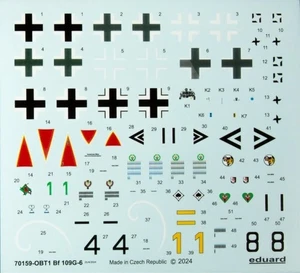 MESSERSCHMITT BF 109G-6 109 G 1/72 DECALS DA KIT EDUARD ca.135x134mm - Picture 1 of 1
