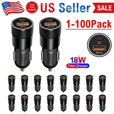 2端口PD USB-C快速充电车载充电器适配器适用于iPhone 16 15 14三星批量 — 第 1/4 张图片