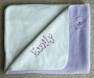 EMILY COPERTA NEONATO personalizzata reversibile ricamata 2 strati pile 30" x 36" - Foto 1 di 6