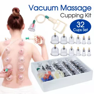 32 Cups Set Vacuum Massage Cupping Kit Acupuncture Suction Massager Pain Relief - Picture 1 of 12