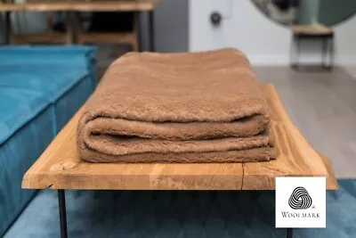 Kamelwolldecke Wohndecke Wolldecke Merino Schurwolle 100% WOOLMARK 160x200cm  - Bild 1 von 4