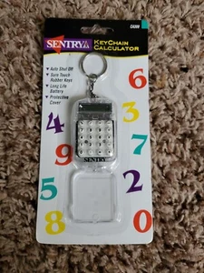 Vintage Sentry Keychain Calculator Clear CA309 Transparent See Thru New - Picture 1 of 5