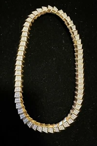 Swan Signed Swarovski Snake Link Necklace Pave’ Crystal - Picture 1 of 6
