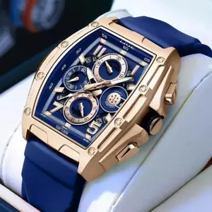 Orologio da Polso Quarzo Sport Silicone Quadrato Moderno Multicolore Uomo Regalo Impermeabile - Foto 1 di 28