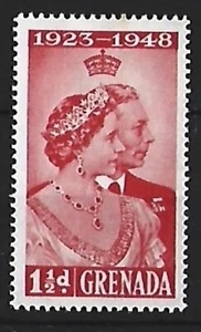 1948 - Grenada KGVI 1½d Red Royal Silver Wedding MH SG#166 Mi#137 - Picture 1 of 1