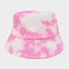 Pink And White Summer Beach Tie Dye Bucket Hat