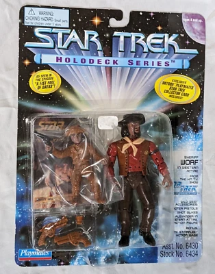 Star Trek TNG Sheriff Worf Action Figure 1995 Playmates Holodeck Series - Image 1 of 4