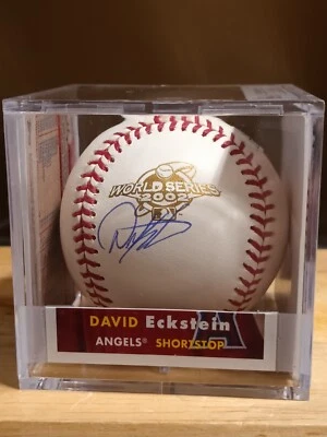 DAVID ECKSTEIN & DARIN ERSTAD LA Angels Signed 2002 World Series OML BaseballJSA - Image 1 of 4