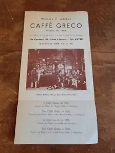 Caffe Greco, Rom Italien Vintage 50er Jahre Reiseprospekt - Bild 1 von 4