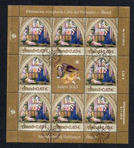 ALAND USED 2013 SG397 CHRISTMAS SHEET OF 8 Cover