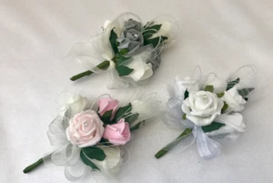 Boda ojal ramillete damas flores madres alfiler en novio novia ramo - Imagen 1 de 20