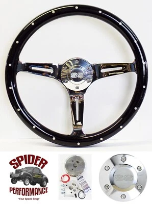 1969-1989 Chevrolet SS steering wheel 14" BLACK WIDOW - Image 1 of 4