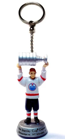 1984 EDMONTON OILERS KEYCHAIN NHL 1.5" TALL MINI FIGURE STANLEY CUP CHAMPION Cover