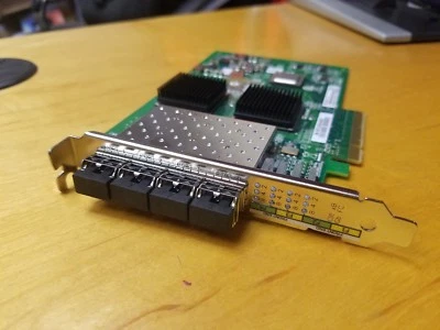Qlogic QLE2564 4 Port PCIe 8Gb Fibre Channel Adapter PX4810402-01 with 4x GBIC - Image 1 of 2