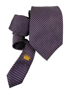 Countess Mara Men’s Necktie Tie Striped Purple Royal Designer Holiday 59x3.5 - Picture 1 of 8