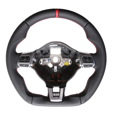 VW Lenkrad Golf 6 Caddy Tiguan Touran Sharan Abgeflacht NEU Neu Beziehen 58252 - Bild 1 von 4