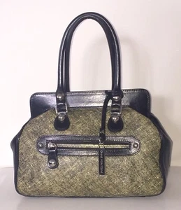ANNE FONTAINE brand new designer hand bag in melange black & light khaki color - Picture 1 of 12