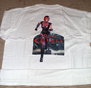 T-shirt a maniche corte bianca Capcom PlayStation Dino Crisis Video Game XL promo - Foto 1 di 4